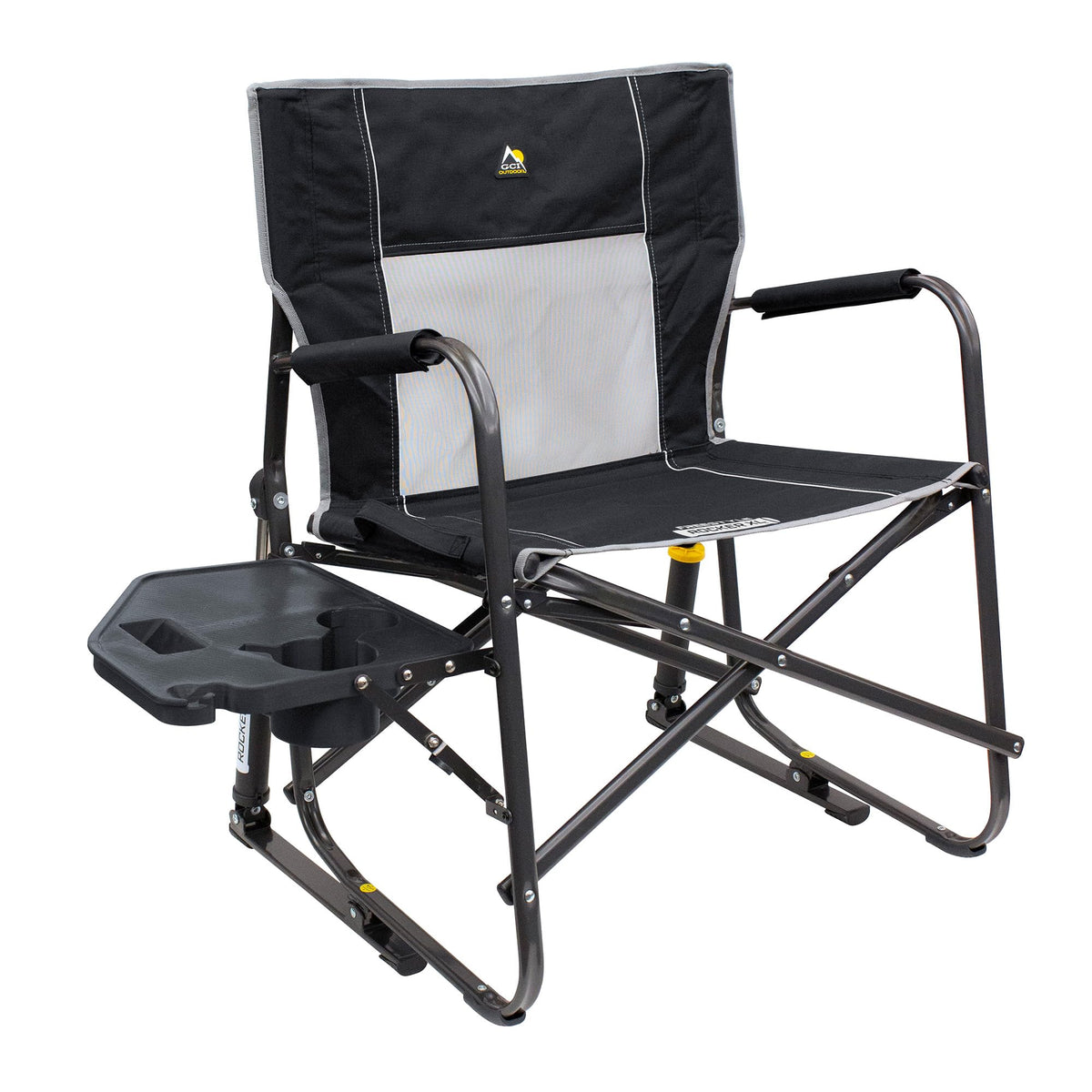 GCI Outdoor Freestyle Rocker XL with Side Table Camping Chair | Portable Folding Rocking Chair with