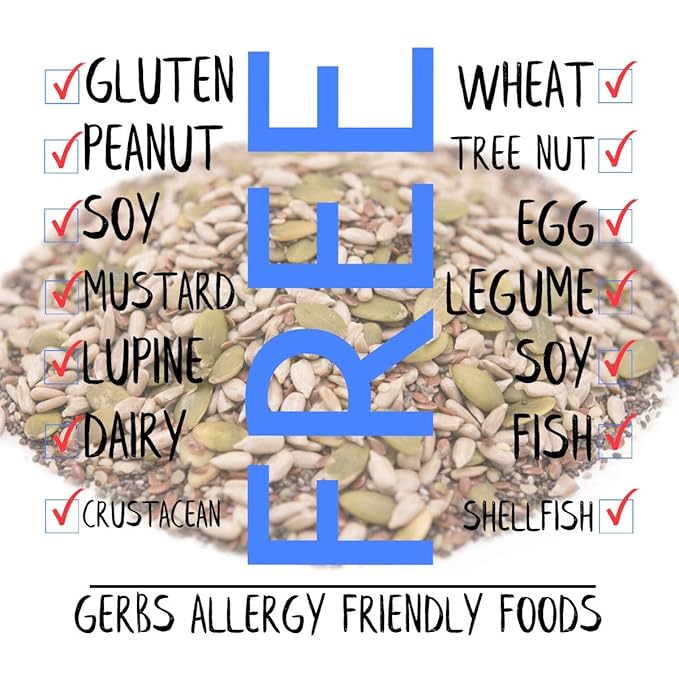 GERBS Super 5 Seed Snack Mix 2 LBS. Premium Grade | Top 14 Food Allergy Free | Resealable Bulk Bag