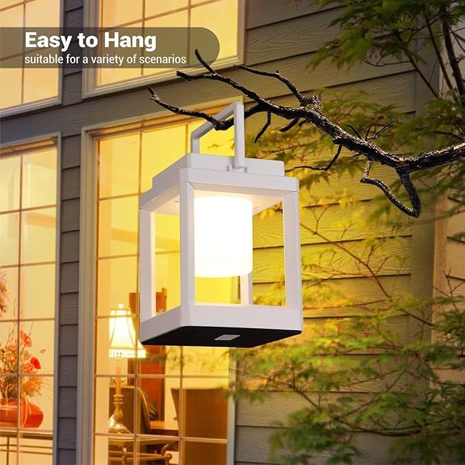 Outdoor Table Lamp, Led Lamps for Nightstand, Solar Lanterns Outdoor Hanging for Patio Waterproof