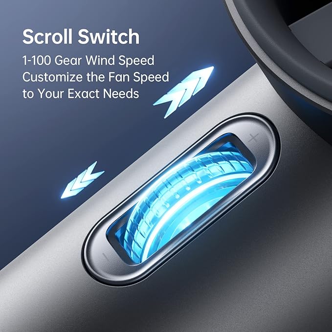 JISULIFE Handheld Fan Pro Series - Extreme Cooling Output: 1-100 Speed Scroll Wheel, Metal Body