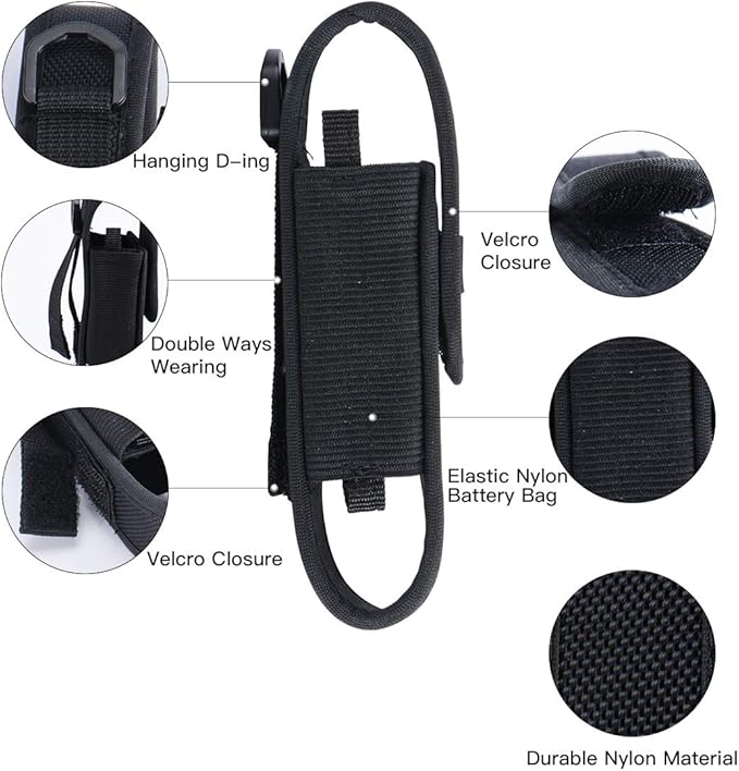 WUBEN Flashlight Holster LED Tactical Flash Light Nylon Pouch Holder Belt Adjustable Heavy Duty