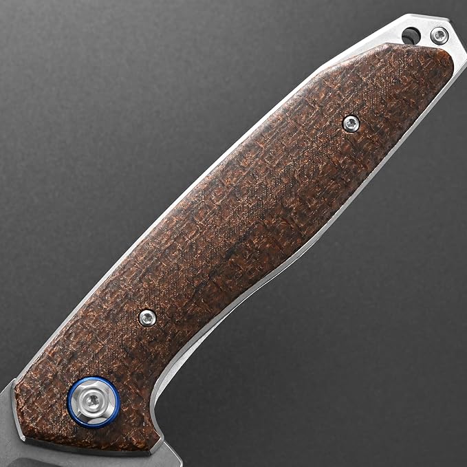 Eafengrow EF972 Folding Knife, D2 Steel Blade Micarta Handle Pocket Knife Folder for Outdoor