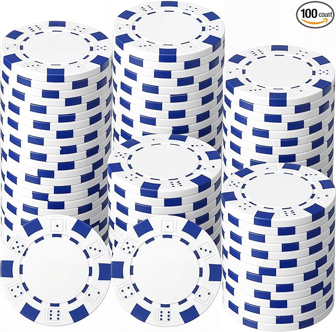 100 Pcs 11.5 Gram Poker Chips ABS Monte Carlo, 40 mm Bingo Chips Tokens Markers Blank Counting Bulk