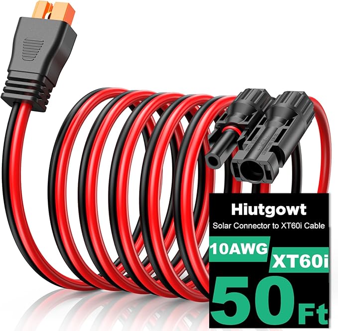Oududianzi 10AWG XT60i Solar Cable 50FT, Solar Connector to XT60i Cable 3 10 15 20 25 30 40 50FT