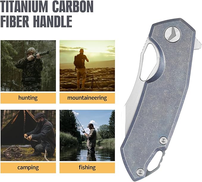 Folding Knife pocket knife EDC Knife With Clip Survival knife Camping knife - M390 Steel Titanium