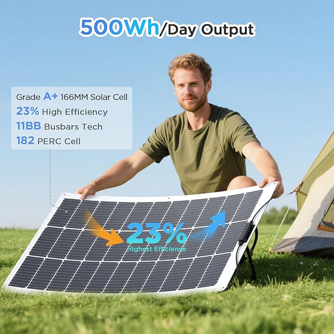 200 Watt Flexible Solar Panel, Lightweight 2PCS 100 Watt 12V/24V Portable Solar Panel Kit, Callsun