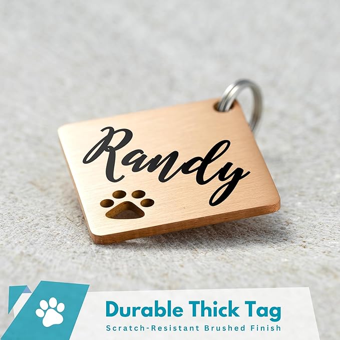 Ultra Joys Dog Tags Personalized for Pets - Hollow Paw Custom Pet ID Tag - Engraved Dog Tag for