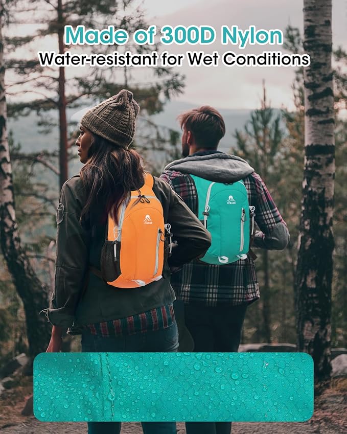 Small Hiking Backpack with Front Phone Holder, Packable Back pack with Chest and Waist Strap
