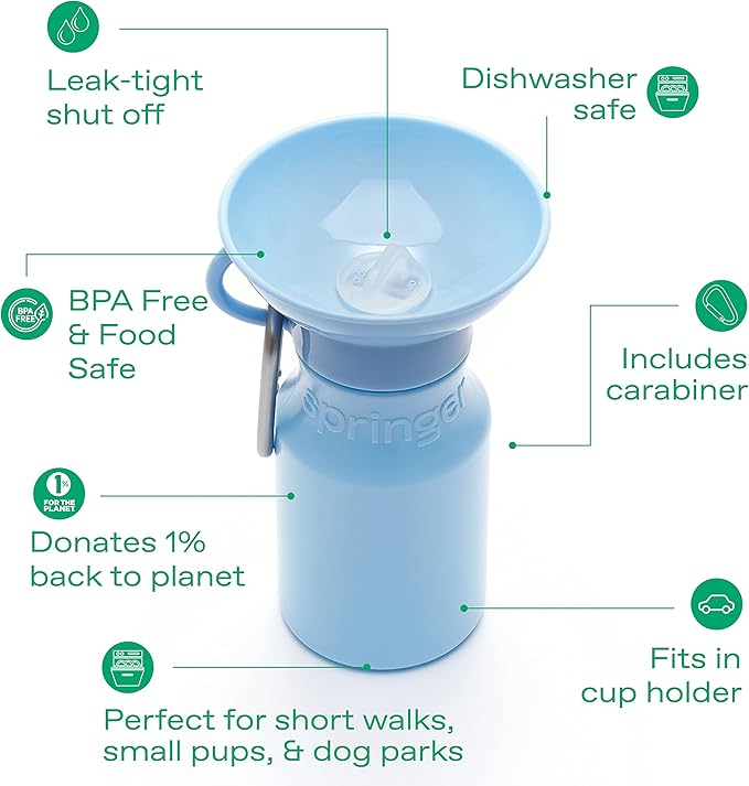 Springer Dog Water Bottle | Portable Travel Water Bottle Dispenser for Dogs | Dog Gift Seen on