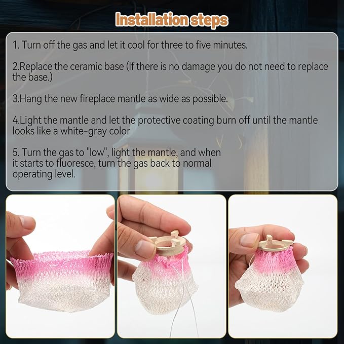 Preformed Gas Light Mantles, Gas Lamp Mantles Gaslight Mantles Preformed Inverted Mantle Gas Light