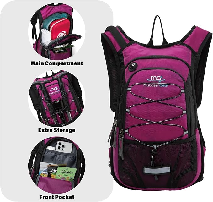 15L Insulated Hydration Backpack Pack with 2L Water Bladder Lightweight Hiking Backpack Bag for