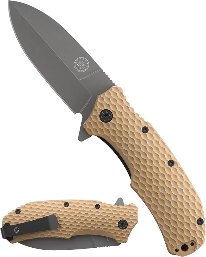 Off-Grid Knives - Rapid Fire Stinger, Assisted Spear Point Blade, Hard Use Build, Tactical, Camping