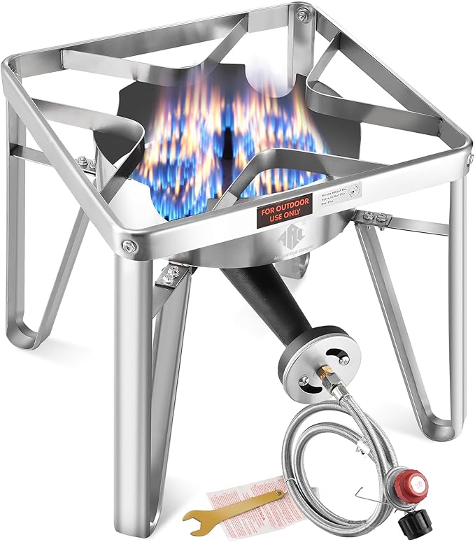 ARC Advanced Royal Champion ARC Propane Burner, 200,000 BTU Propane Stove with 0-20 PSI Regulator