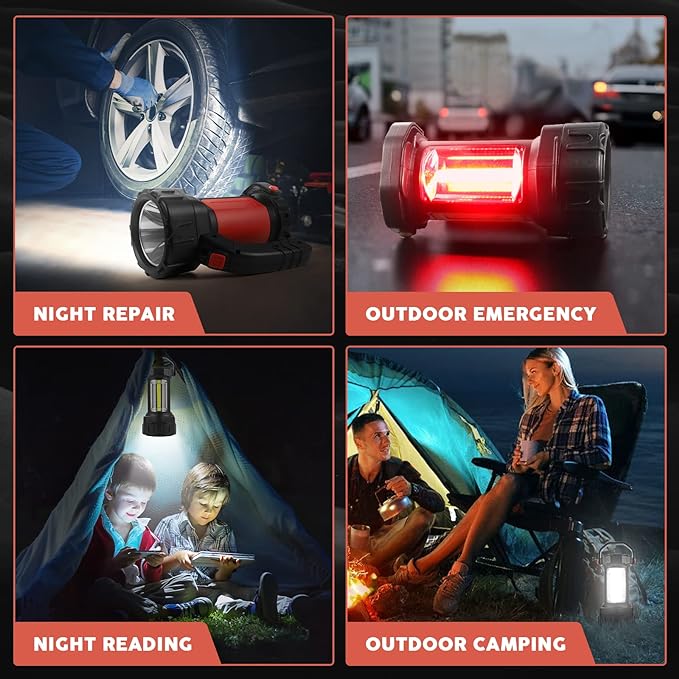Camping Lantern Rechargeable, AlpsWolf LED Flashlight Spotlight Lantern with 800LM, 3600 Capacity