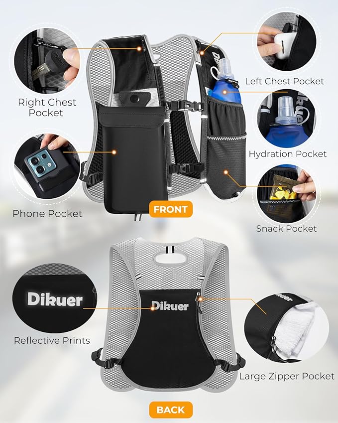 Running Vest for Women Men, Lightweight Hydration Runner Vest with Transparent Waterproof Phone