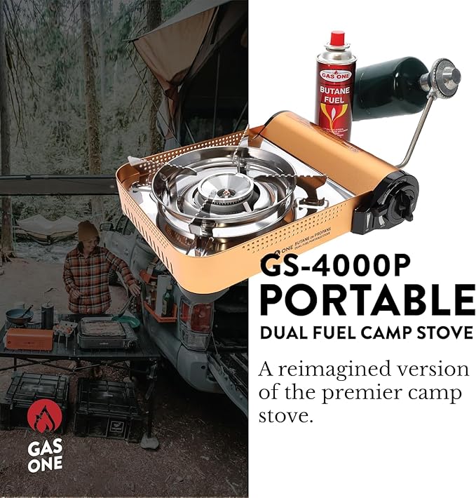 Gas ONE GS-4000P - Camp Stove - Premium Propane or Butane Stove with Convenient Carrying Case