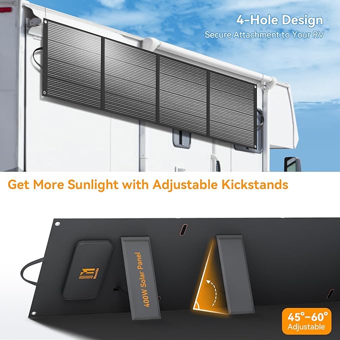 400 Watt Portable Folding Solar Panels IP68 Waterproof ETFE Coating 41V MC4 Output for Power