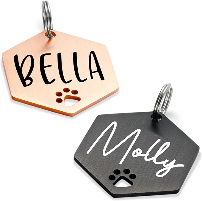 Ultra Joys Dog Tags Personalized for Pets - Hollow Paw Custom Pet ID Tag - Engraved Dog Tag for