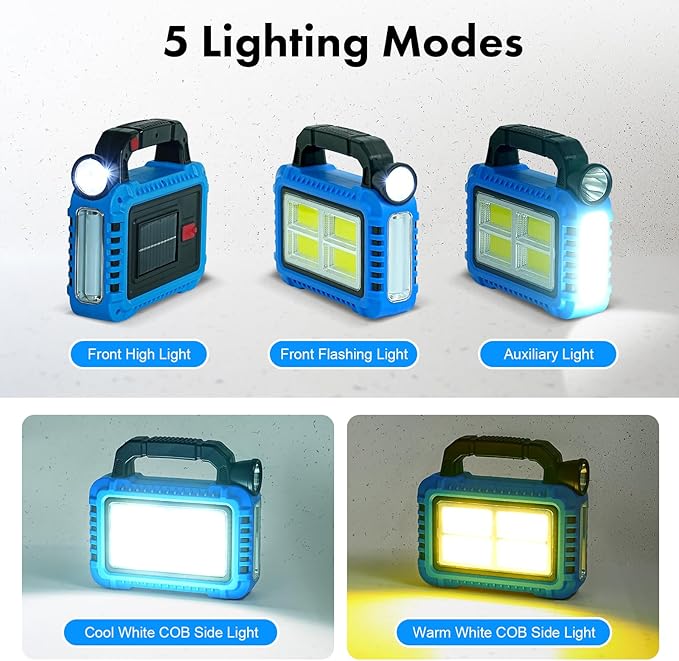 4 Pack Solar Lantern, LED Flashlight for Power Outages, Portable Camping Essentials Lights