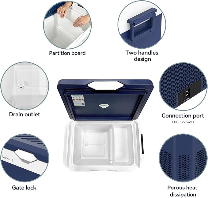 Car Refrigerator Portable 12V Fridge 32 Quart 12 Volt Freezer Compressor Cooler 12V/24V DC 110～240