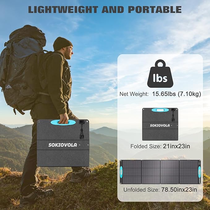 N-Type 16BB 200W Portable Solar Panels for Power Station,IP68 Waterproof ETFE Foldable Solar Panel