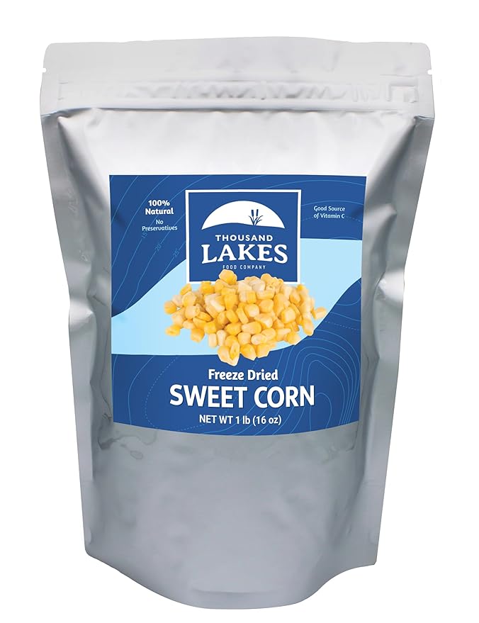 Thousand Lakes Freeze Dried Vegetables - Sweet Corn - Bulk 1 Pound (16 Ounces) | 100% Whole Sweet