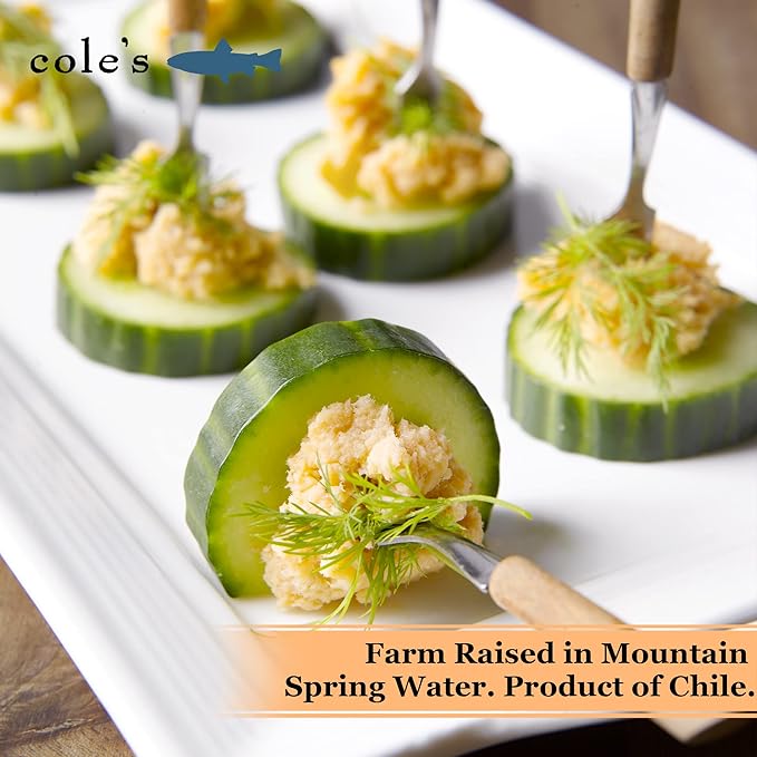 COLE?™S - Smoked Trout Fillet with Lemon & Cracked Pepper | 3.2oz Hand-Packed Canned Fish | High in