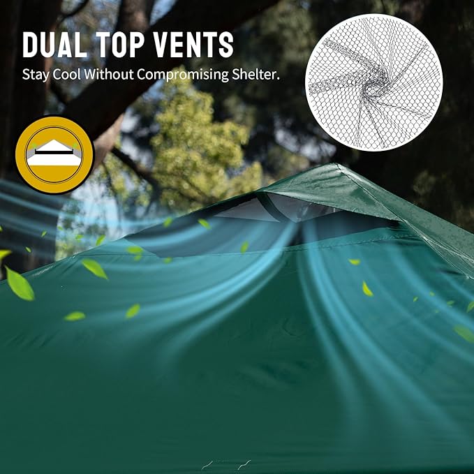 CROWN SHADES 10x10 Pop Up Canopy - Beach Tent with One Push Setup - Easy Outdoor Sun Shade for