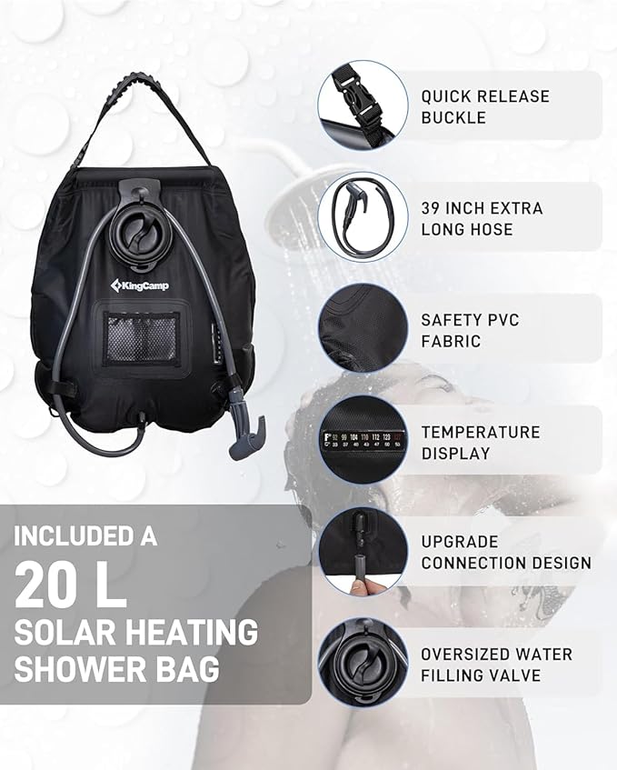 KingCamp Shower Tent, Portable Privacy Tent Outdoor Camping 1/2 Room Toilet Tents with Shower Bag &