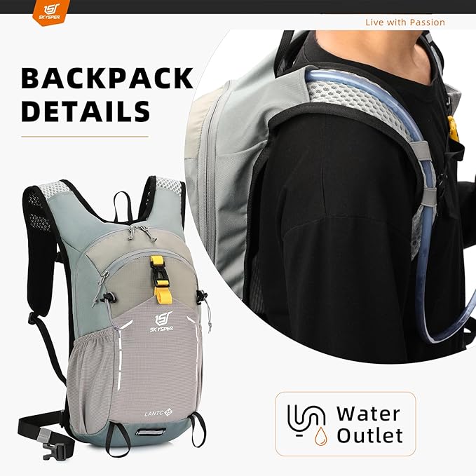 SKYSPER Small Hiking Backpack - 15L Travel Daypack Lightweight Bag Water Resistant Hiking Backpacks
