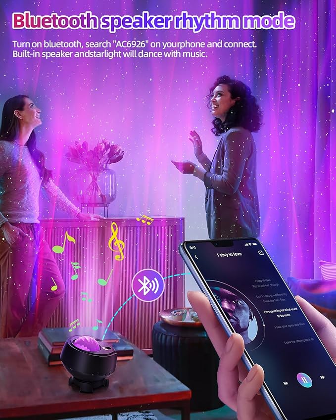Largest Coverage Area Northern Lights,Galaxy Projector 15 Combinations,60 Light Effects Star