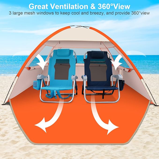 Gorich Beach Tent Sun Shelter for 3/4-5/6-7/8-10 Person with UPF 50ï¼?UV Protection, Lightweight &