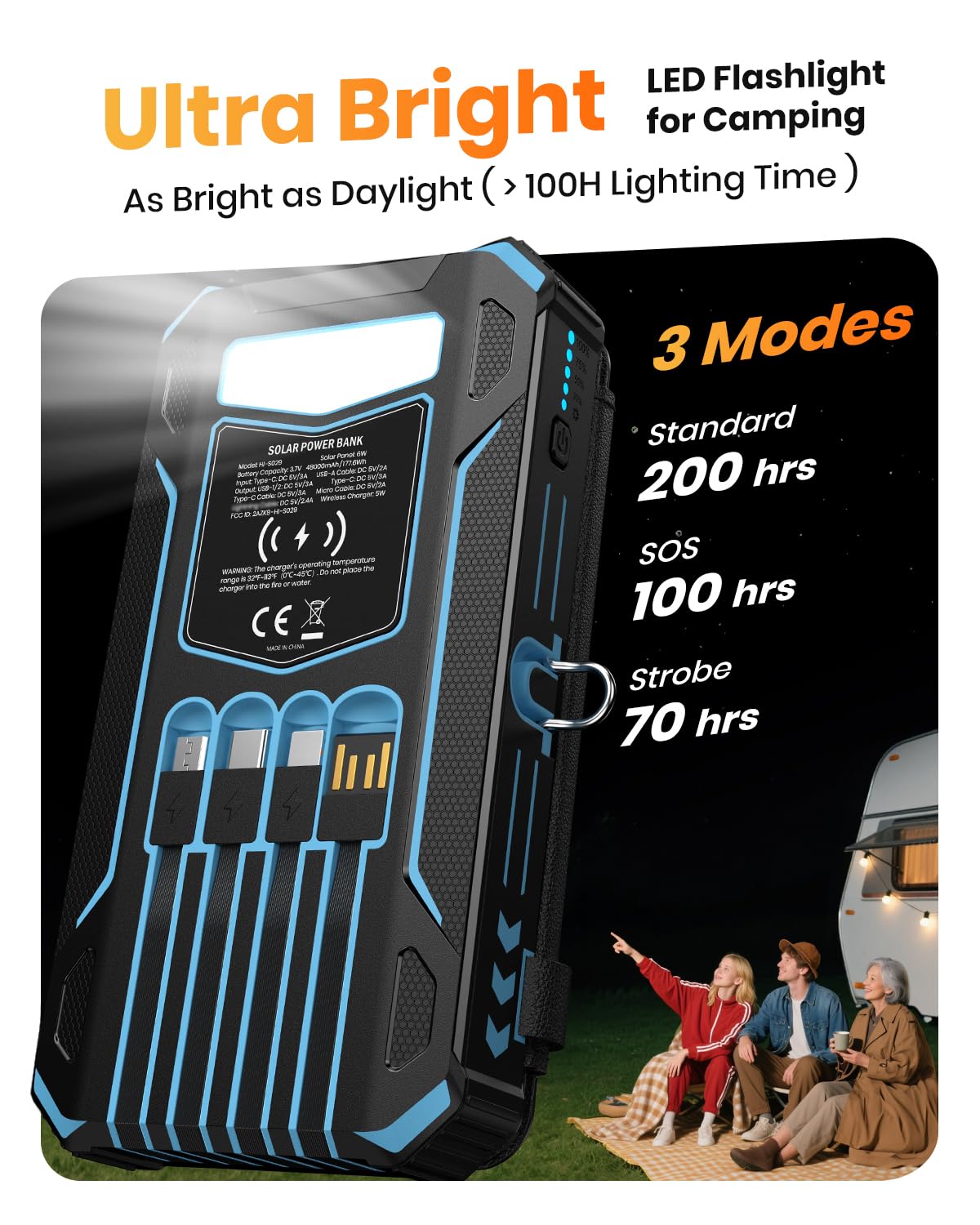 SOARAISE Portable Power Bank - 48000mAh, Solar - product view 7