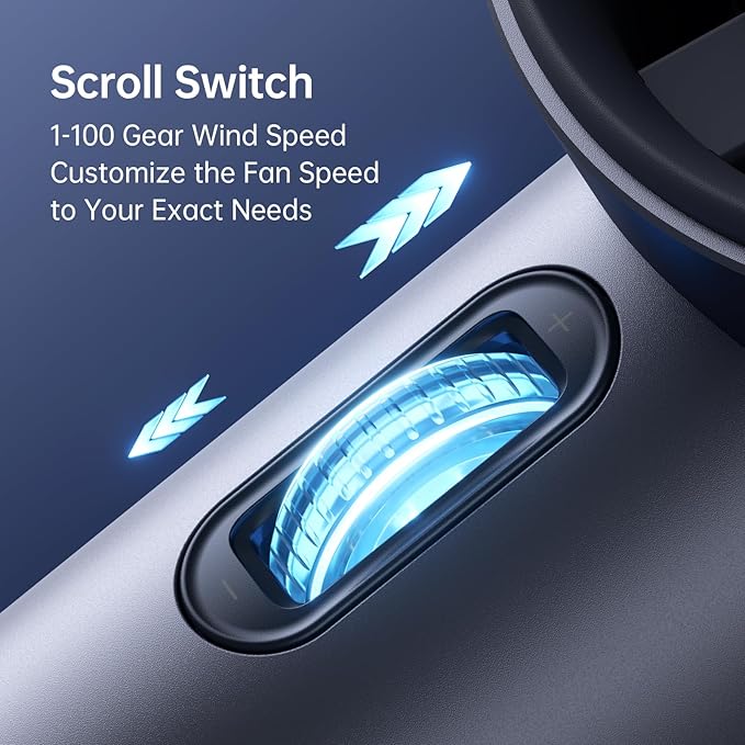 JISULIFE Portable Handheld Fan,Speed(1-100) Adjustable Turbo Mini and 3600mAh Battery Rechargeable