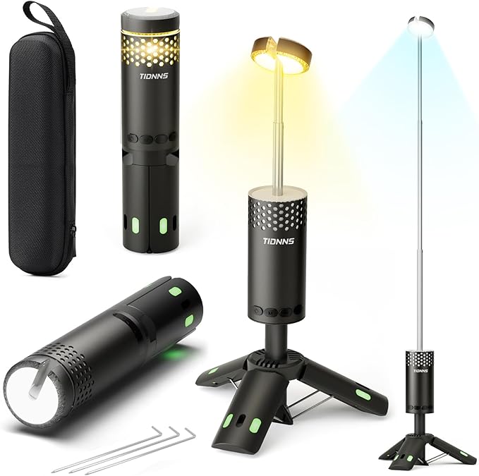 Camping Lights Rechargeable, Detachable Camping Lantern with Stand, Telescopic Waterproof Camp