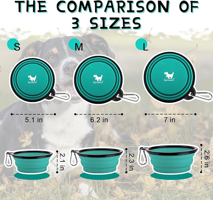 Rest-Eazzzy Large Collapsible Dog Bowls 1000 ml, 2-Pack Dog Portable Water Bowl for Dogs Cats Pet