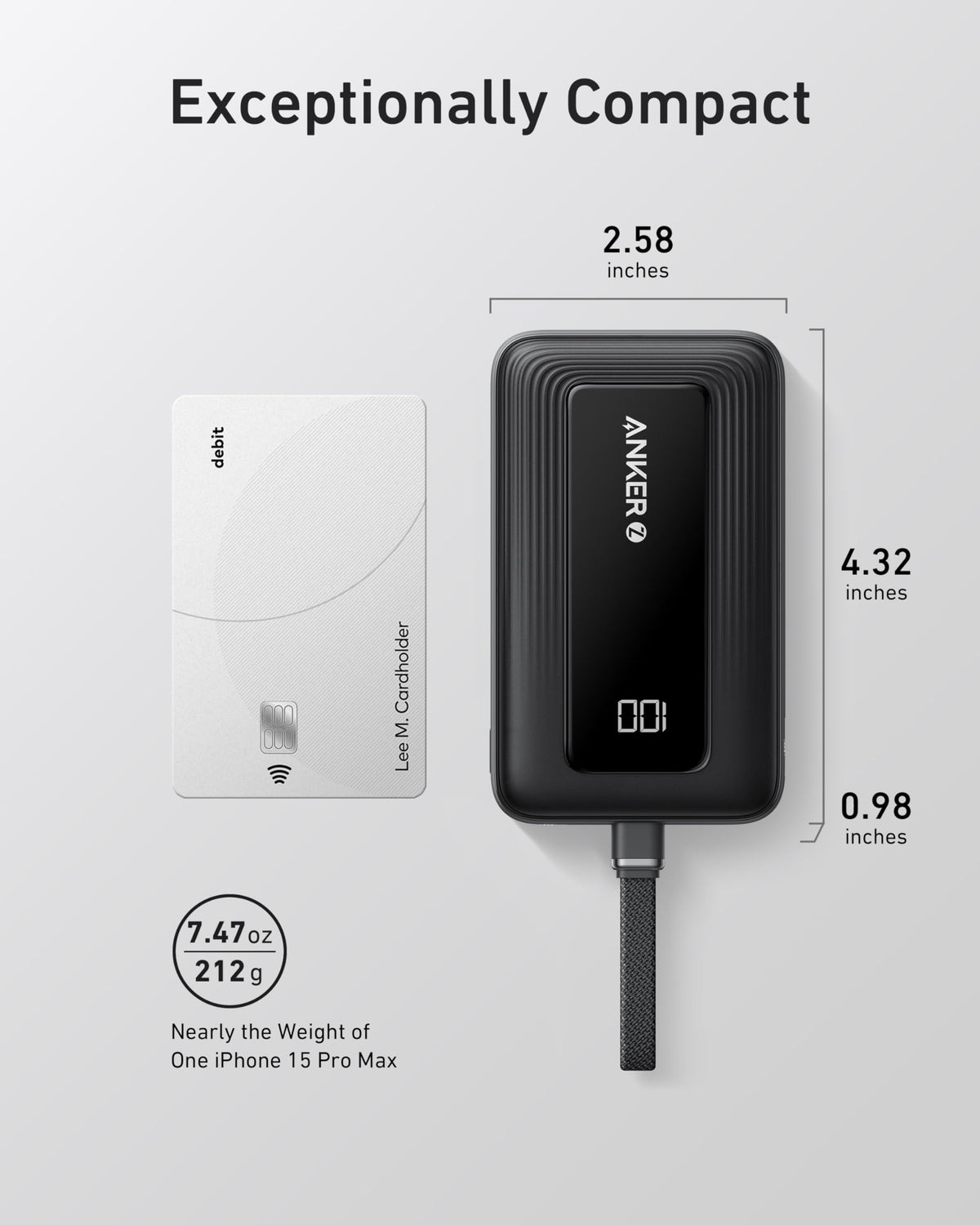 Anker Power Bank,10,000mAh 30W with USB-C Travel Essential Portable Charger