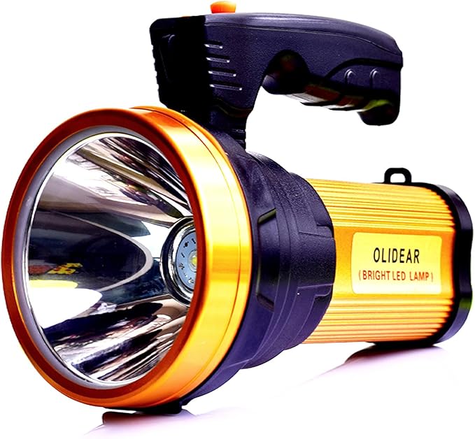Heavy Duty Flashlight ??Bright Rechargeable Searchlight with 2 Modes ??Led Spotlight Handle ??Easy