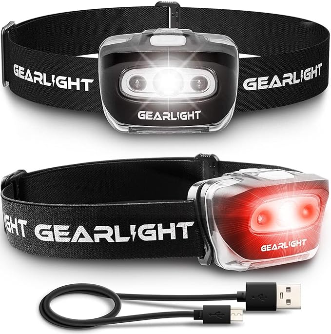GearLight USB Rechargeable Headlamp Flashlight - S500 Running, Camping, and Outdoor LED Headlight
