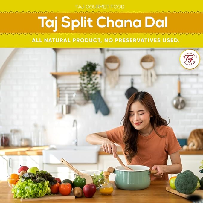 TAJ Chana Dal 2lbs | Split Desi Chickpeas withou Skin | All Natural | Indian Origin