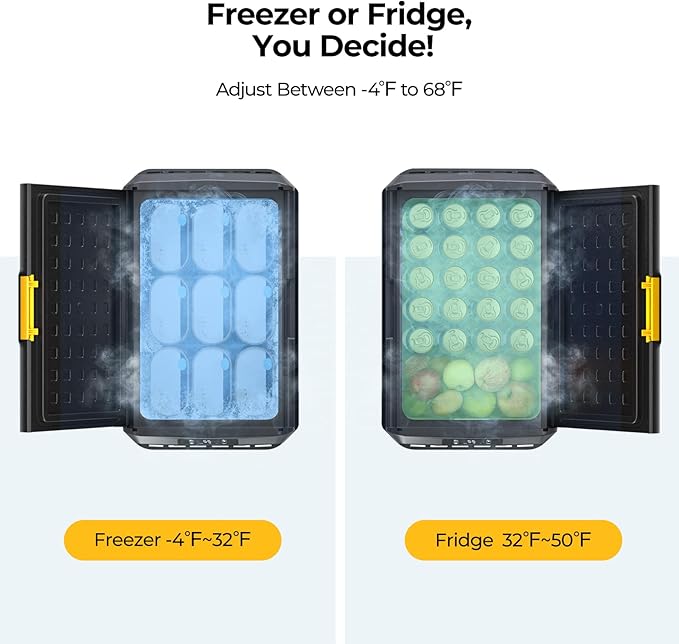 BougeRV 12 Volt Car Refrigerator, CRS 42 Quart Portable Fridge Freezer with APP Control, -4℉ to 68℉