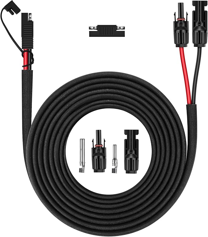 iGreely Solar Panel Connector Cable,10AWG SAE to Male & Female Adapter PV Extension Cable Wire for