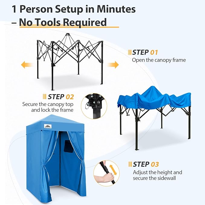 EAGLE PEAK Flex Ultra Compact 4x4 Pop-up Canopy, Sun Shelter, Changing Room, Portable Privacy