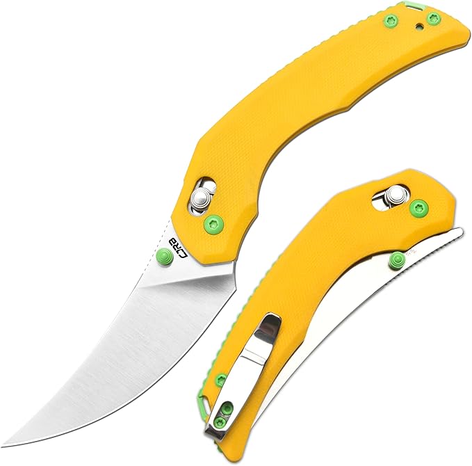 CJRB Nanner Folding Knife, 3.23" AR-RPM9 Steel Blade G10 Handle Pocket Knife for Men Women