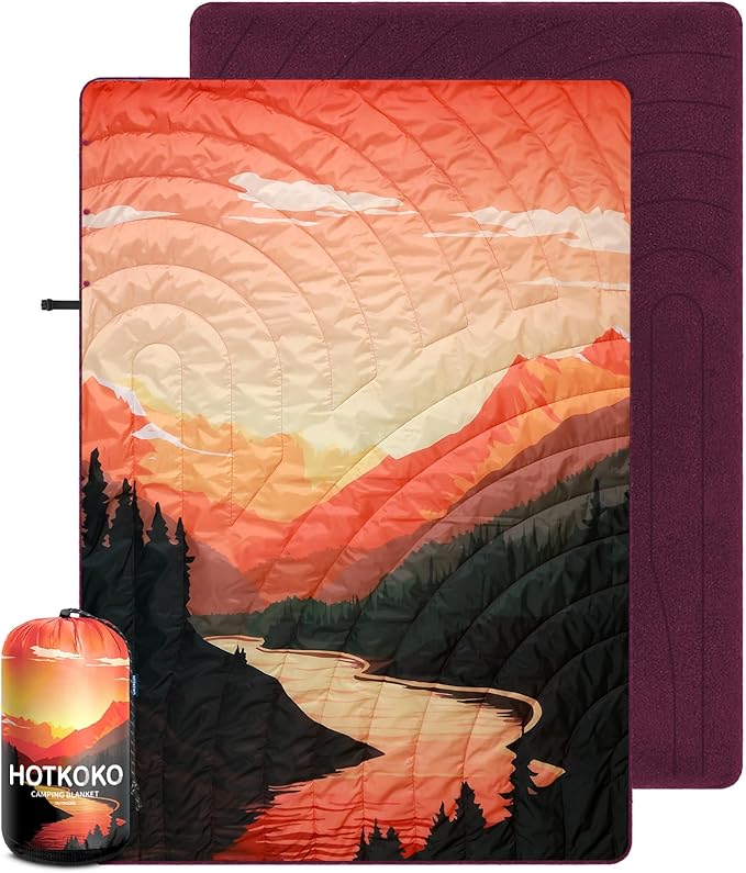 Waterproof Stadium Blanket, Fleece Camping Blanket Wearable Soft Warm Camp Blanket for Outdoor
