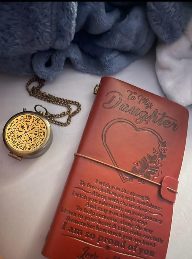 Trust in The Lord With All Your Heart - Proverbs 3:5-6 Quote Engraved Compass With Wooden Box