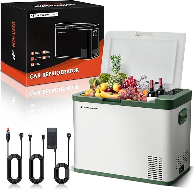 A-Premium 12 Volt Refrigerator 37QT/34.9L Portable Car Fridge Cooler, -4°F~68°F Portable Freezer