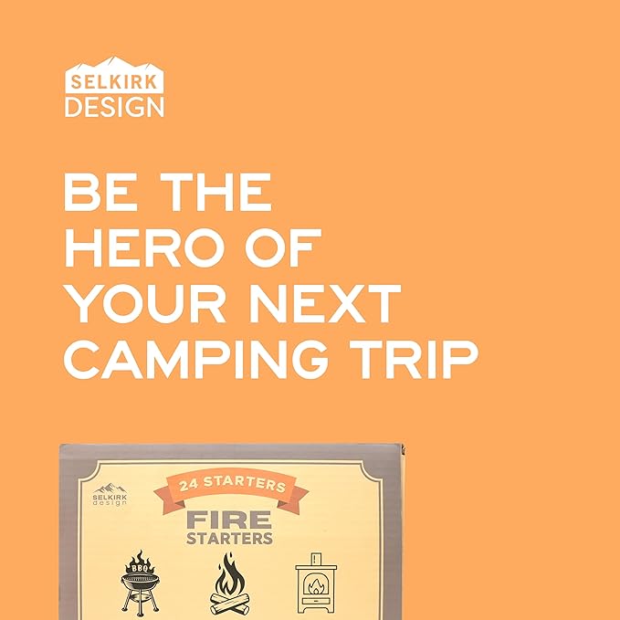 Fire Starters ??24-Pack | Non-Toxic, Odorless & Weatherproof Fire Starters for Camping, Fireplace