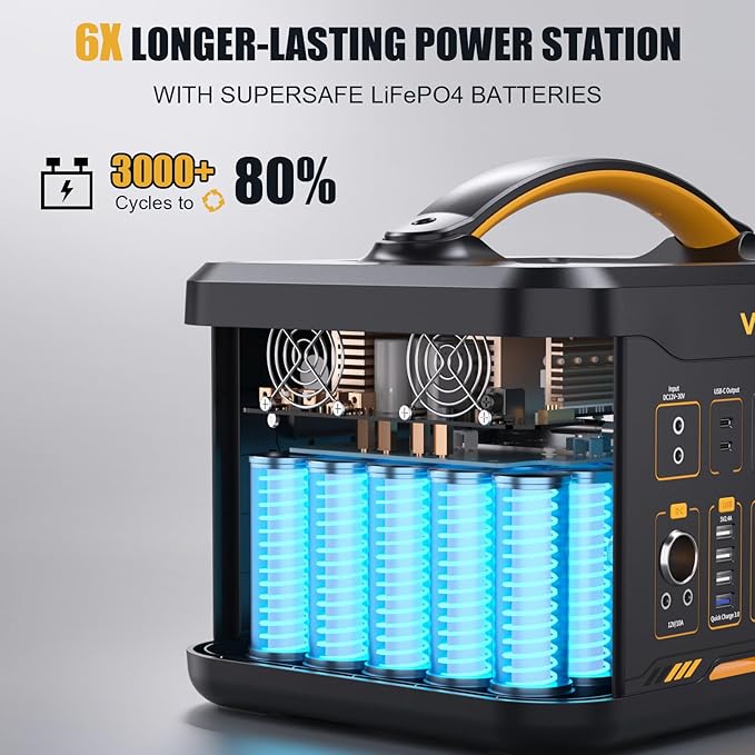 VTOMAN Jump 1800 Portable Power Station, 1548Wh LiFePO4 Solar Generator 1800W (Peak 3600W)