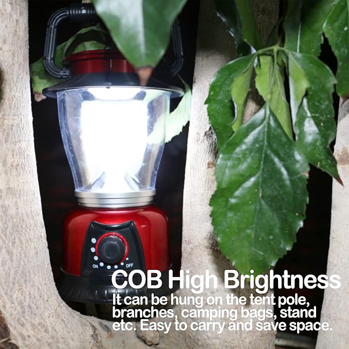 Camping Lantern Battery Powered Decorative Variable Power Retro Light, Adjustable Brightness